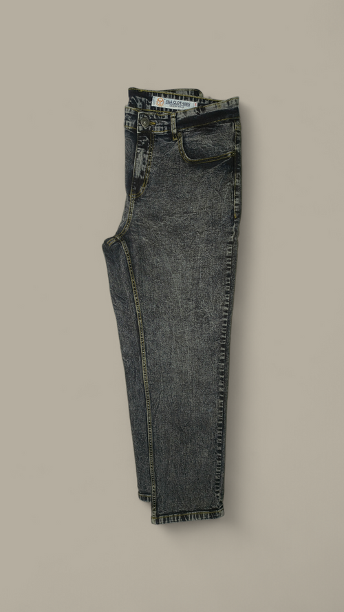 Charcoal Acid Wash Straight Fit Jeans for Men