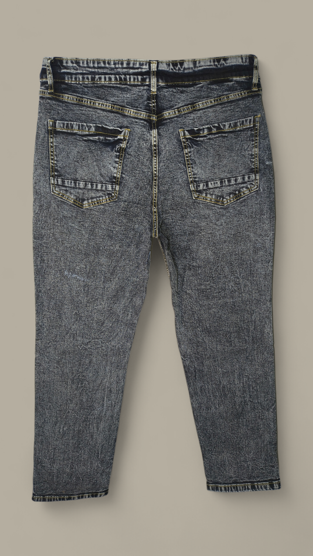Charcoal Acid Wash Straight Fit Jeans for Men